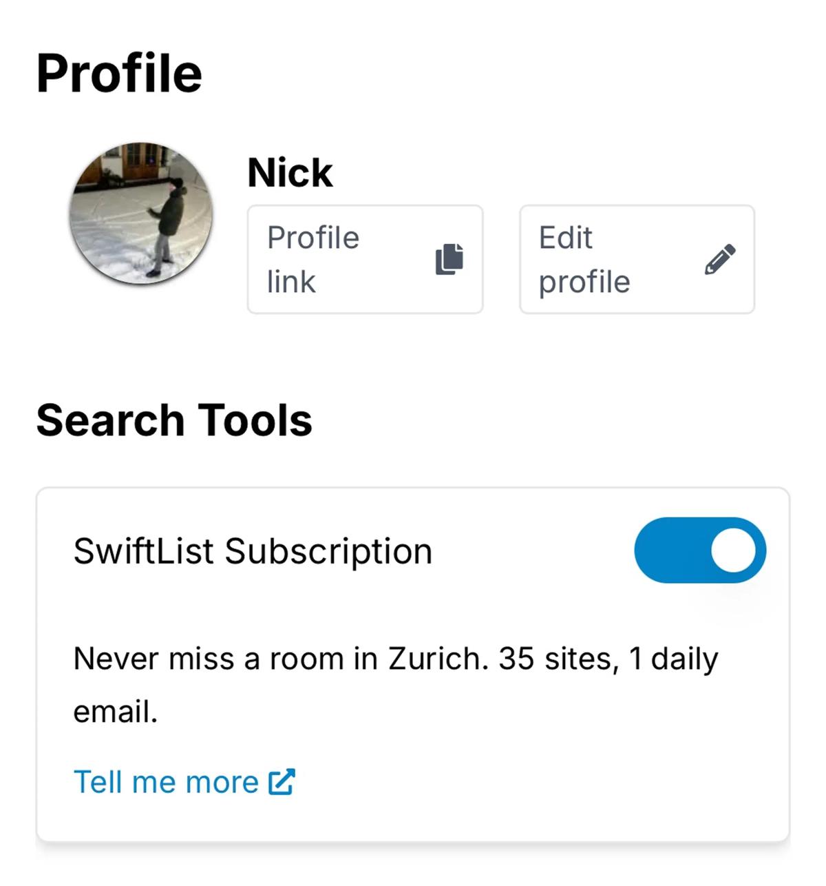Profile SwiftList