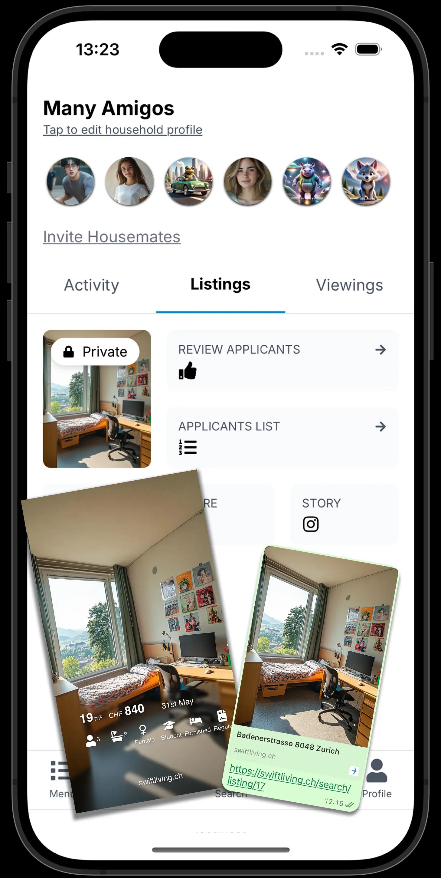 Share via link or us